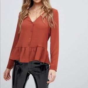 Boohoo Rust Blouse